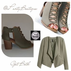 Soda Aran-S heeled Olive Green Open Toe Bootie
